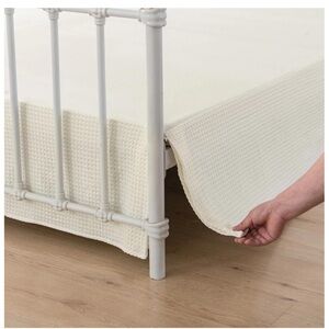 Waffle Weave Bed Skirt-Ivory TWIN SIZE